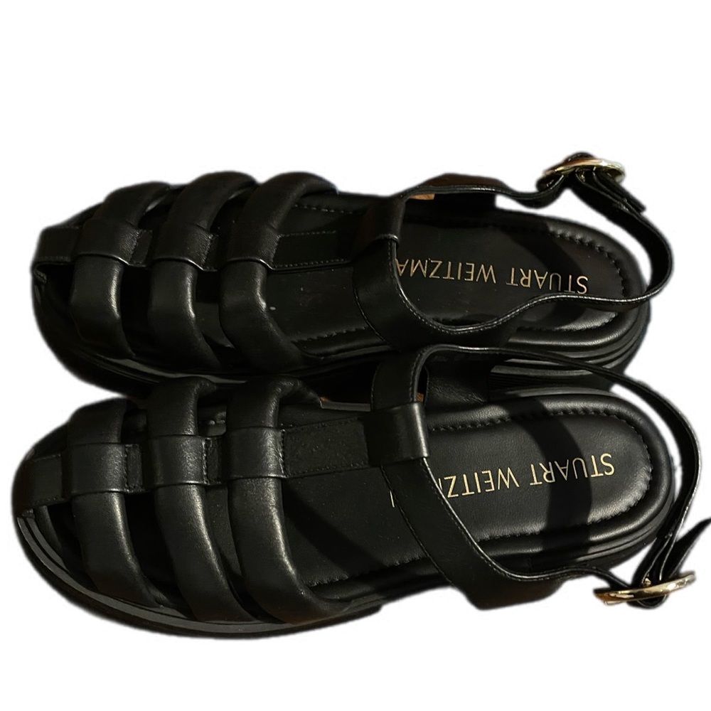 Preloved STUART WEITZMAN
Nolita Leather Fisherman Sandals - Black size 10 - Picture 4 of 13